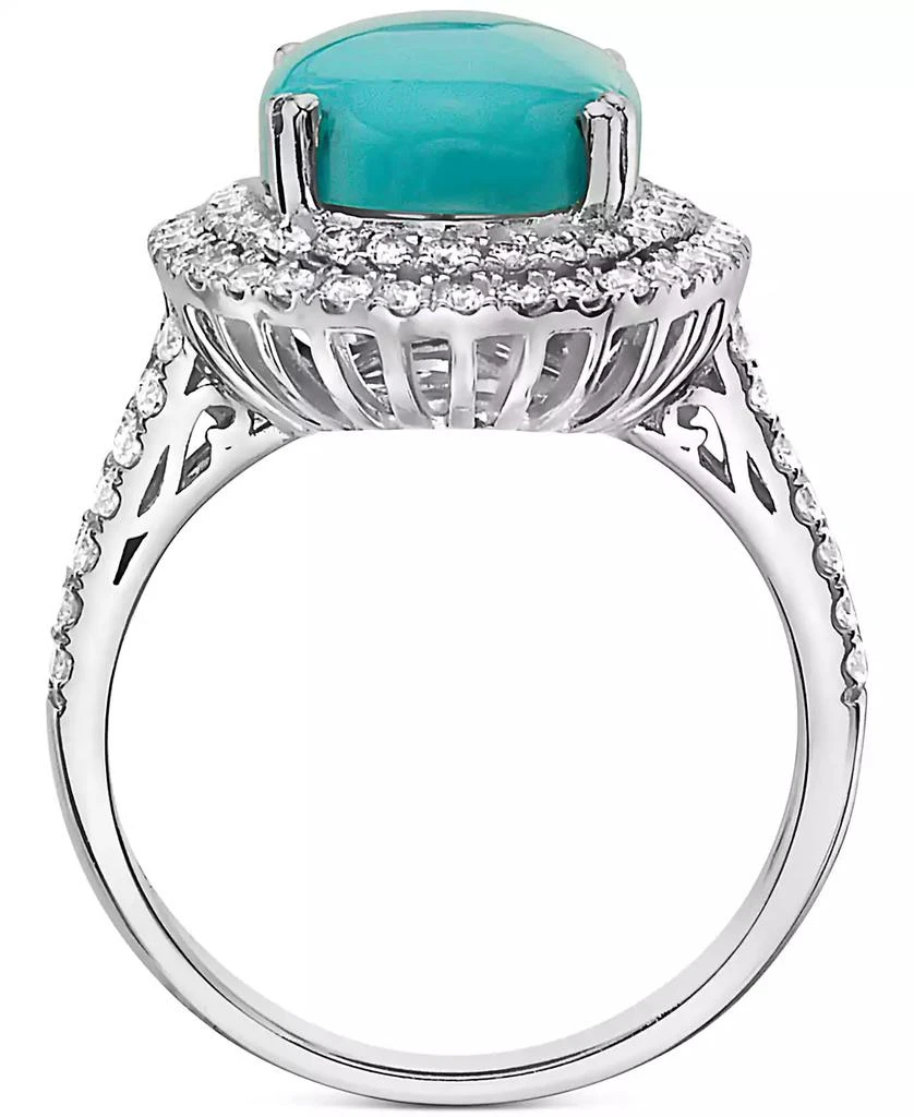 Effy EFFY® Turquoise 
Diamond (7/8 ct. t.w.) Halo Ring in 14k White Gold 4