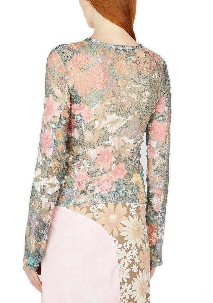 Rave Review Rave Review Sol Graphic Motif Lace Mesh Long Sleeved Top 2