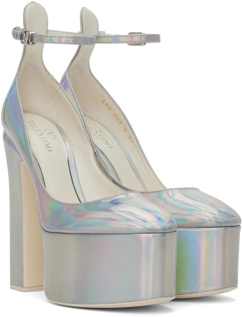 Valentino Silver Tan-Go Platform Heels 4