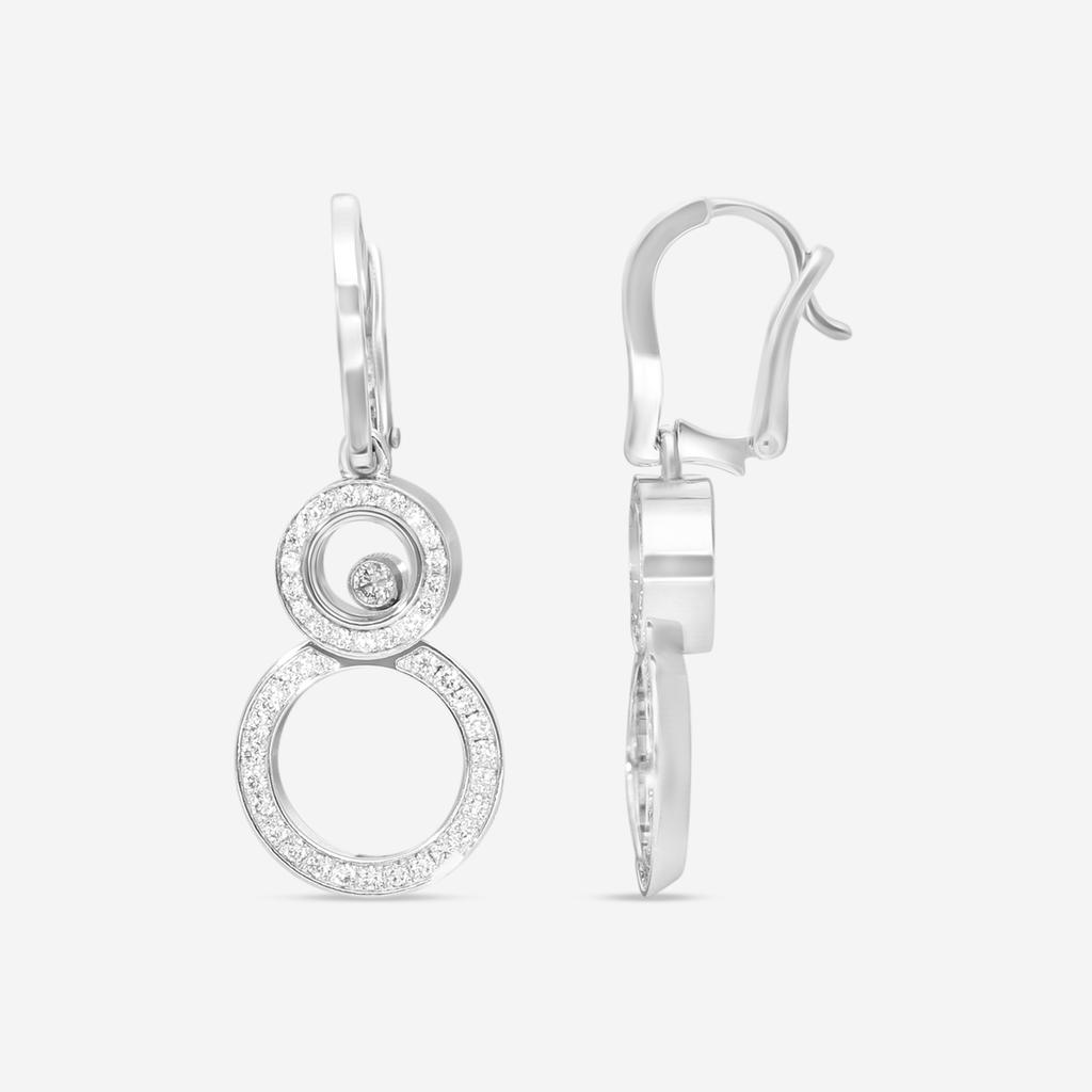 Chopard Chopard Happy 8 18K White Gold Diamond Drop Earrings 839209-1002