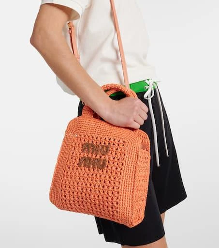 Miu Miu Small raffia tote bag 6