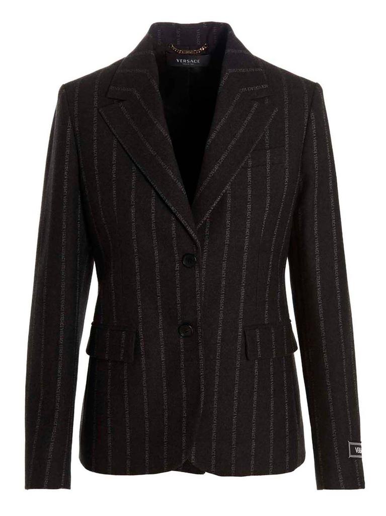 ジャケット Versace Informal Jacket Responsible Stretch Wool Grain De Versace Informal Jacket Responsible Stretch Wool Grain De In