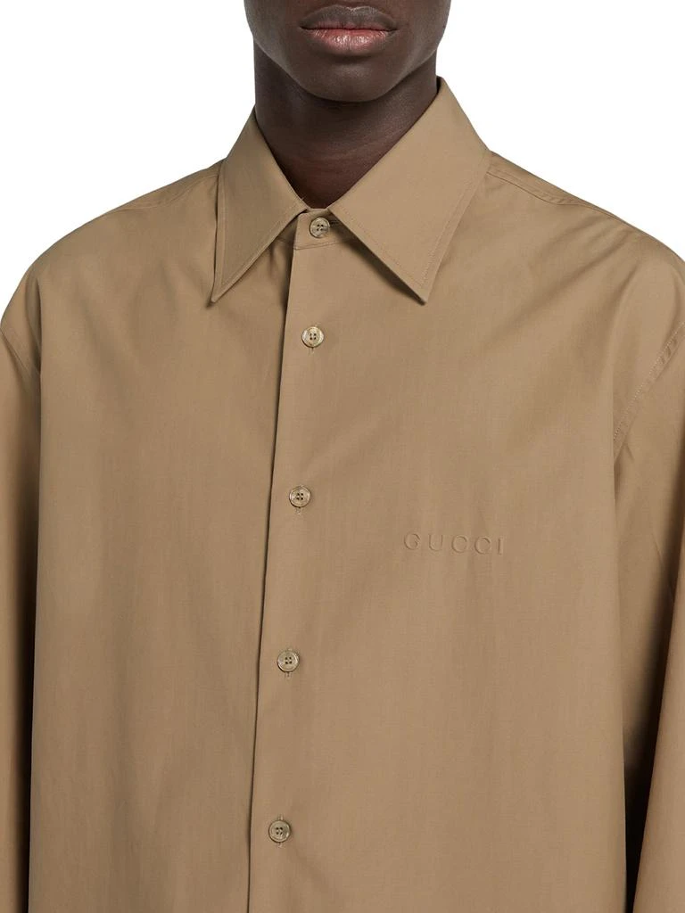 Gucci COTTON POPLIN SHIRT WITH EMBOSSED LOGO 5