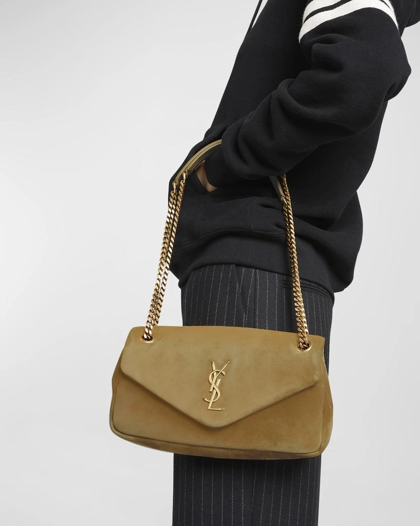 Yves Saint Laurent Calypso Small YSL Shoulder Bag in Suede 4