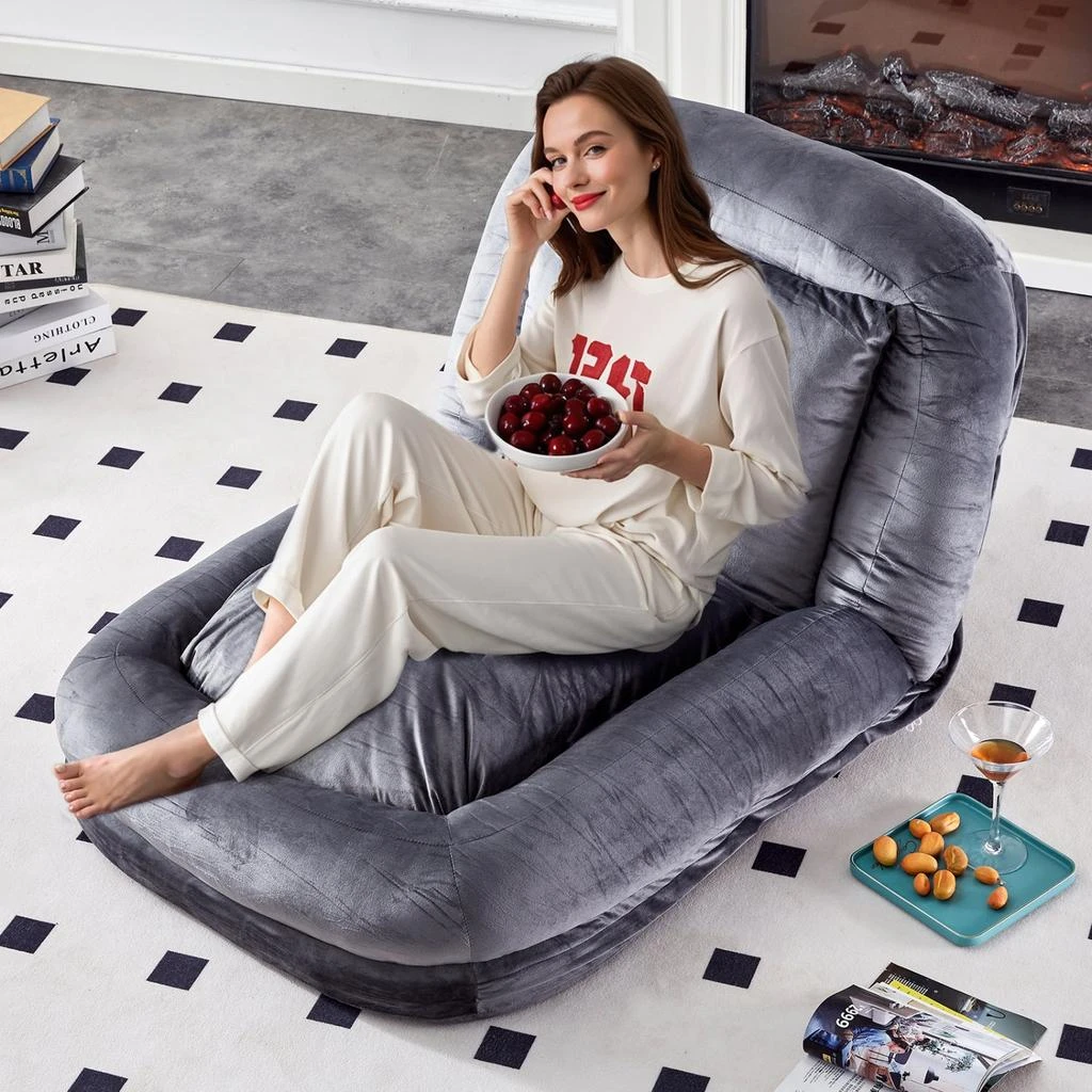 Streamdale Furniture Streamdale Folding Plush Floor Lounge Chair - Adjustable 6
