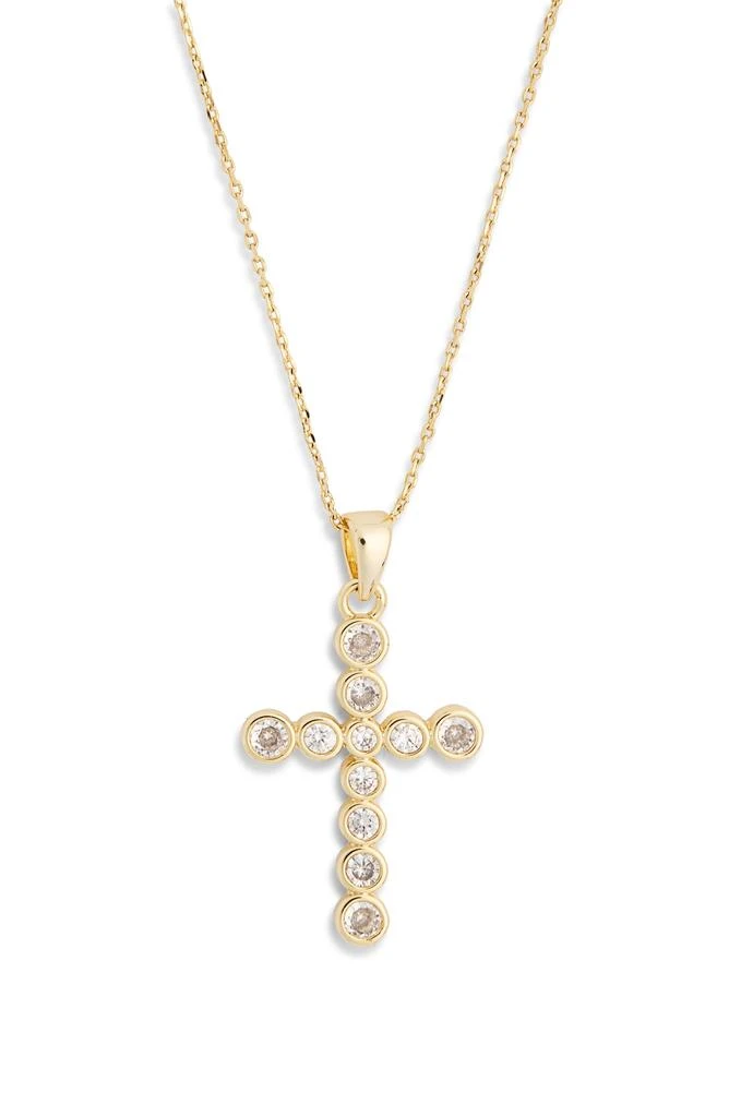 Leith Cubic Zirconia Bezel Cross Pendant Necklace 3
