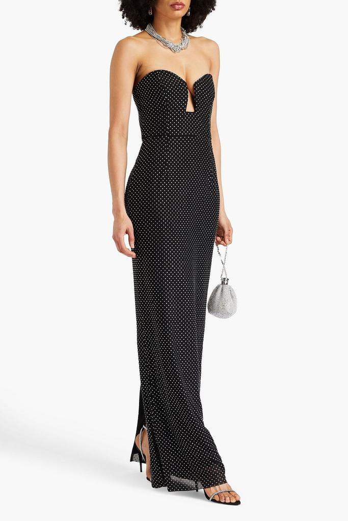 REBECCA VALLANCE Last Dance strapless crystal-embellished mesh gown