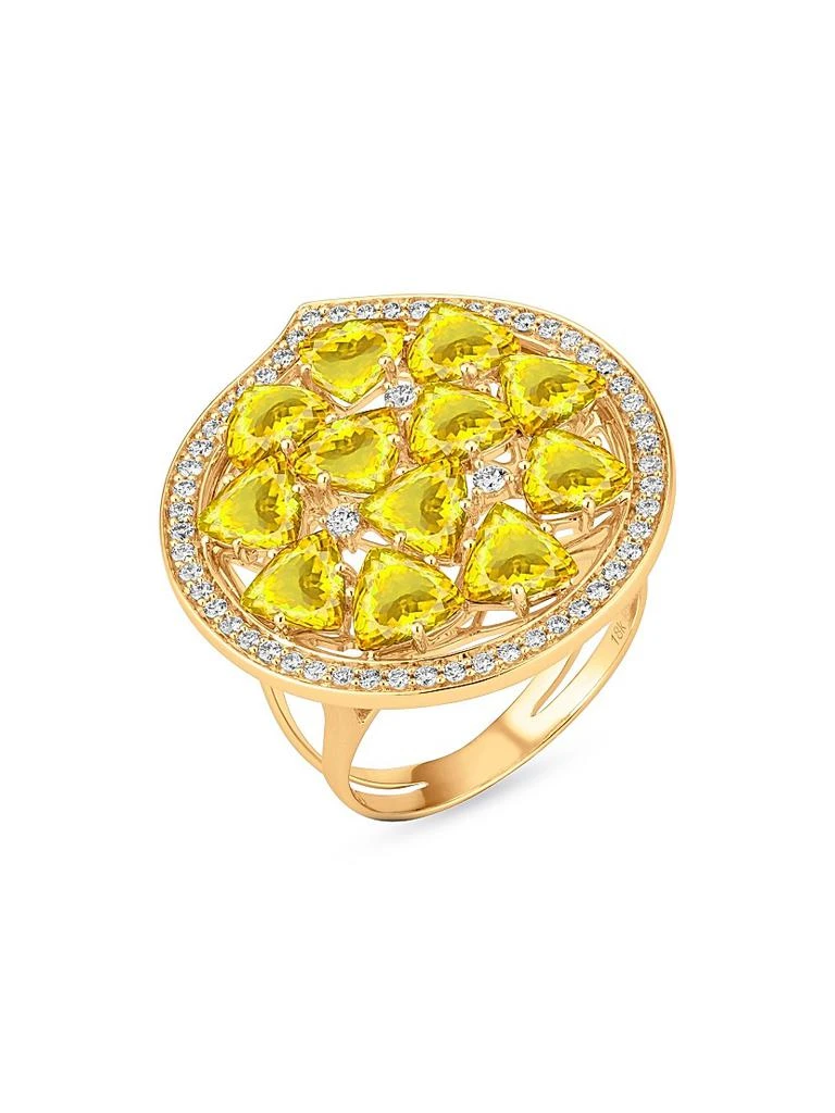 HUEB Mirage 18K Rose Gold, Yellow Citrine & 0.37 TCW Diamond Ring 1