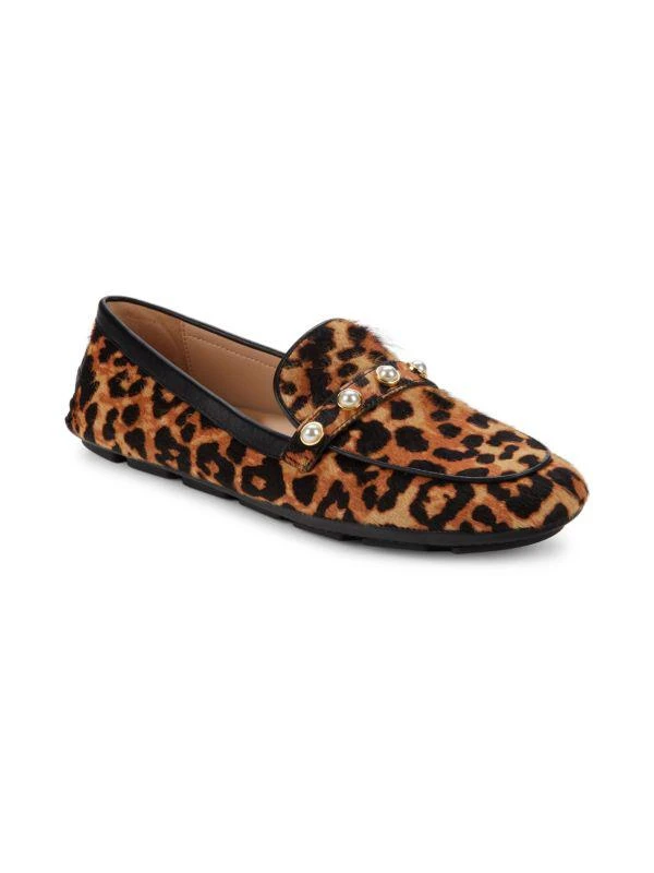 Stuart Weitzman Leopard-Print Calf Hair Driving Loafers 2