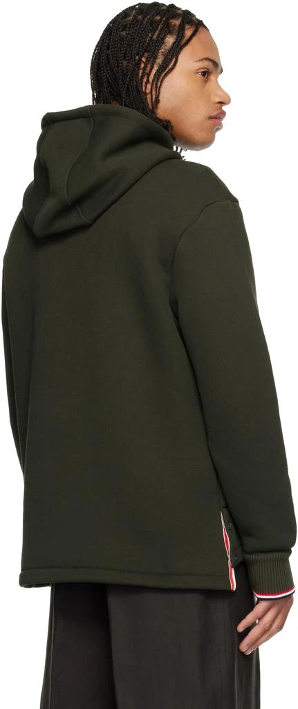 Thom Browne Khaki Loopback Oversized RWB Stripe Hoodie 3