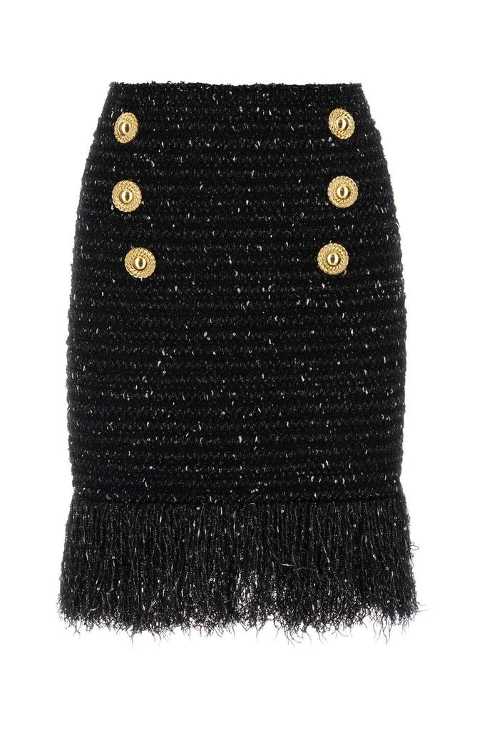 Balmain Balmain Tweed Fringed Mini Skirt 1
