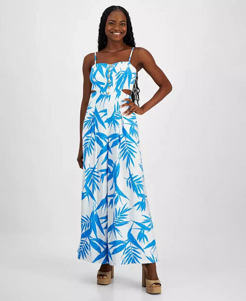 Bar III Women's Printed Sleeveless Button-Front Jumpsuit, Exclusively at Macy's 1