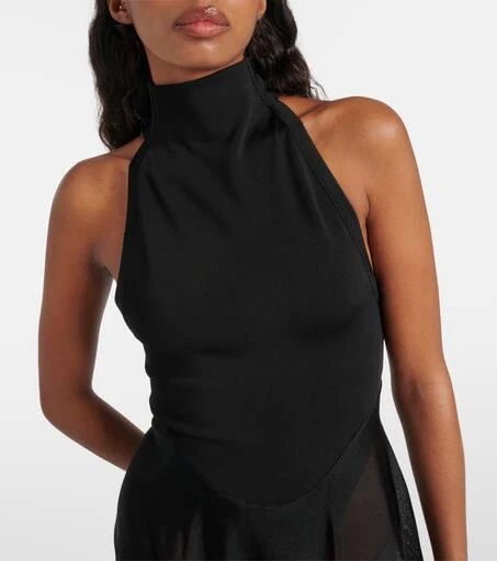 Alaïa Jersey and mesh minidress 4
