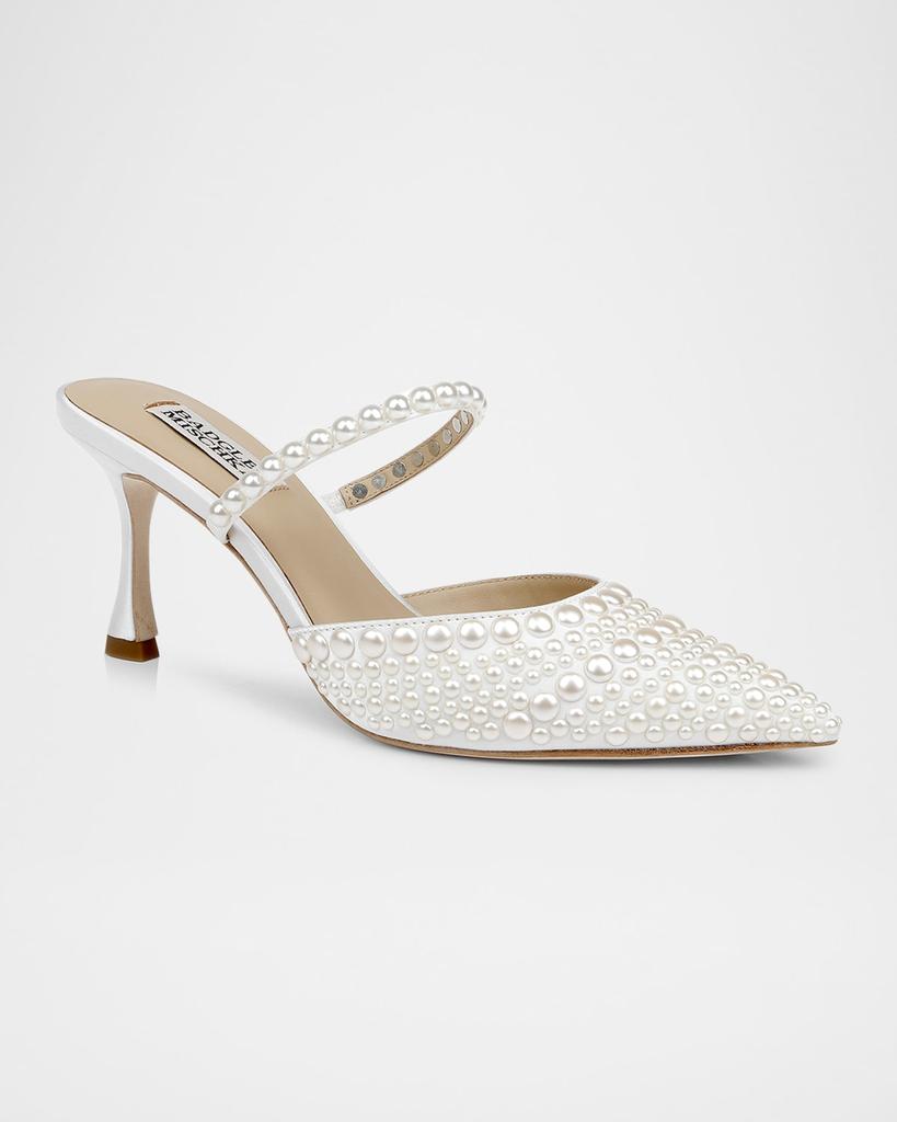 Badgley Mischka Duchess Pointed Pearly Mule Pumps