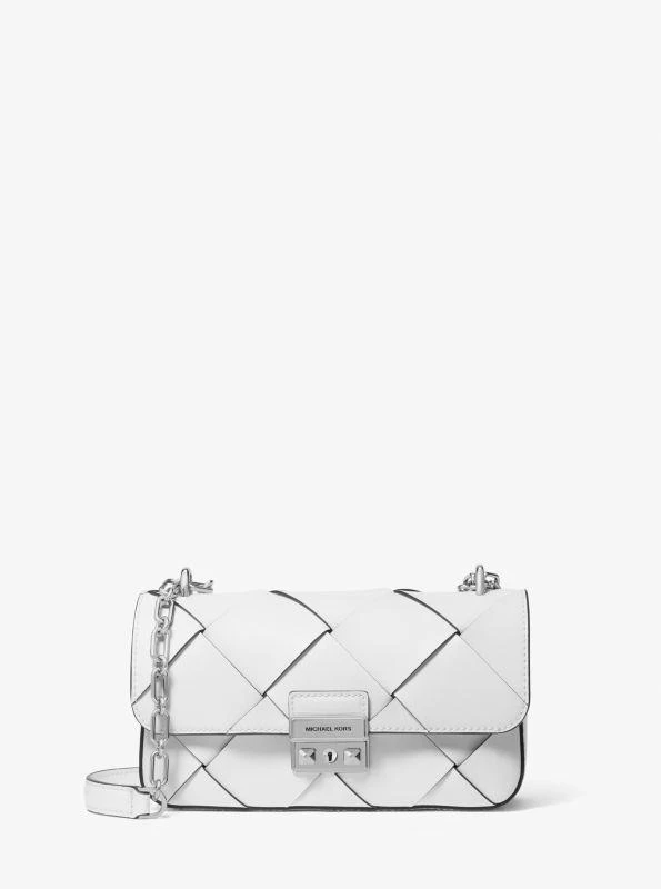 Michael Kors Tribeca Small Woven Leather Shoulder Bag 1