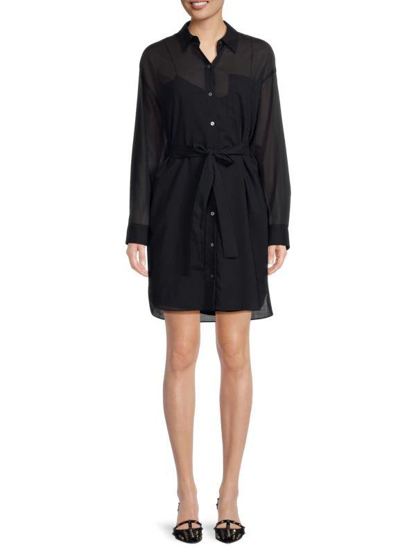 Theory Belted Wool Blend Shirt Dress 1