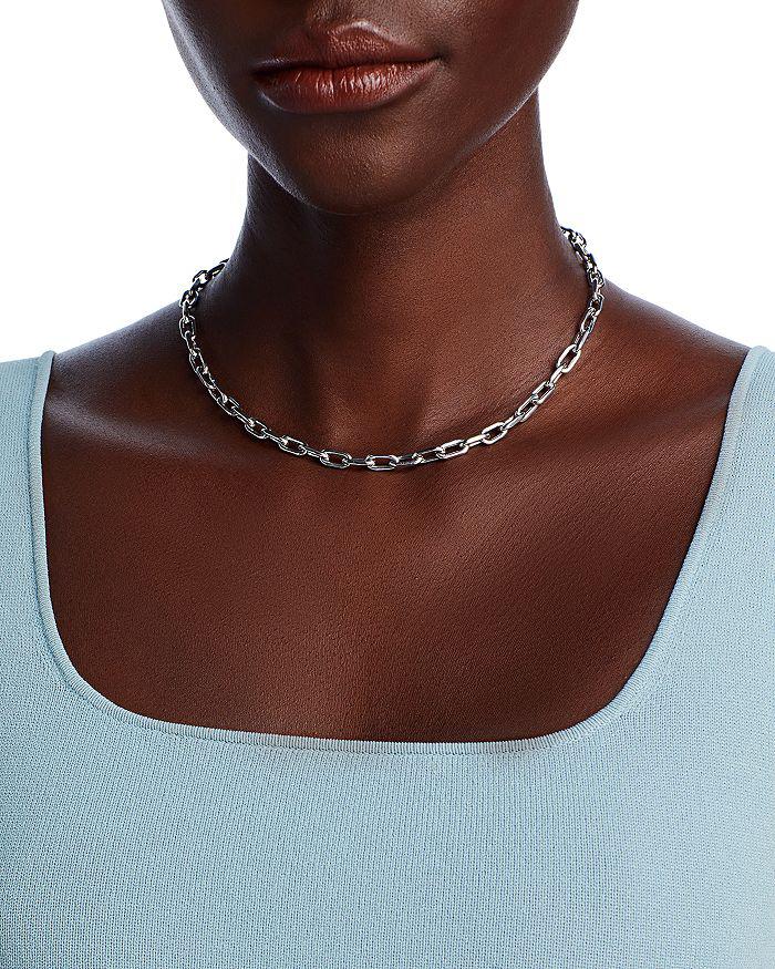 Adina Reyter Sterling Silver Polished Open Link Silver Chain Necklace, 16"