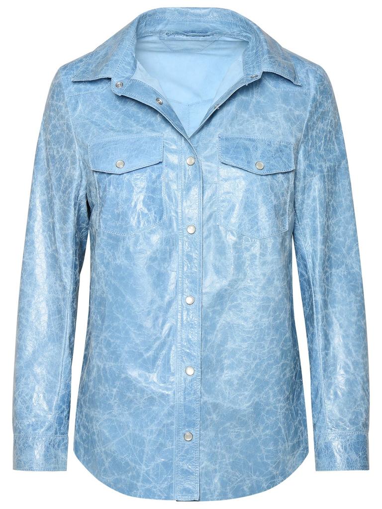 Salvatore Santoro Salvatore Santoro Ruffled Effect Leather Shirt