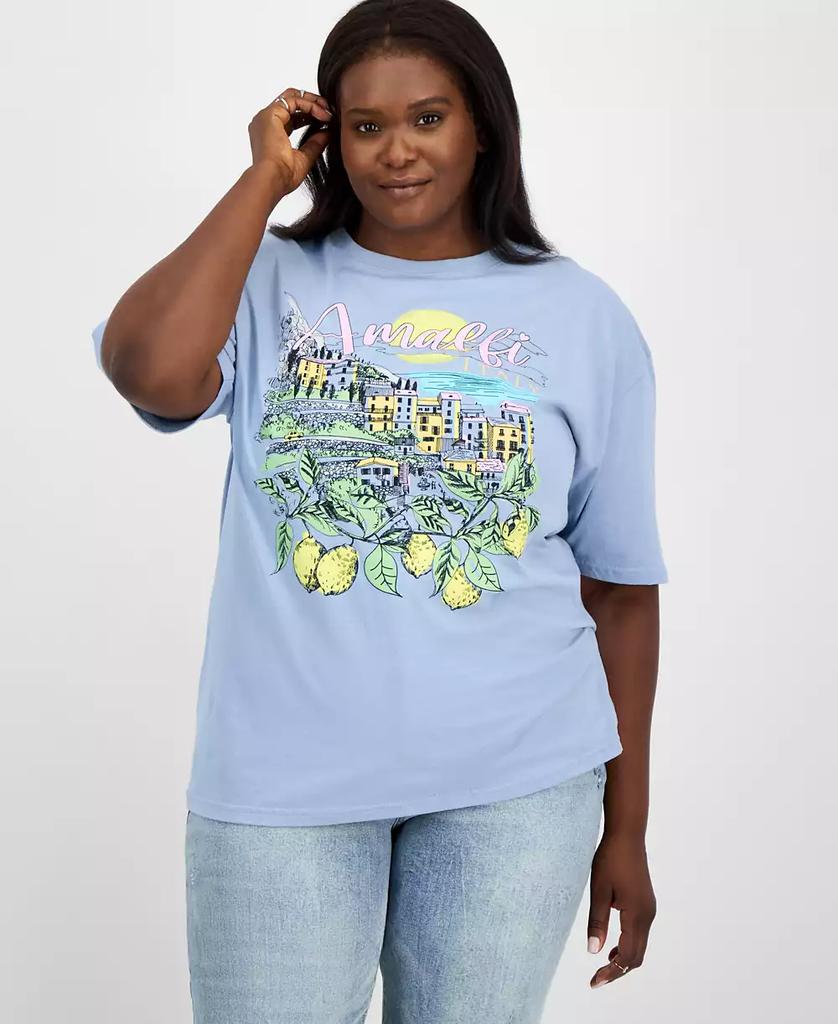 Rebellious One Trendy Plus Size Cotton Short-Sleeve Amalfi Graphic T-Shirt