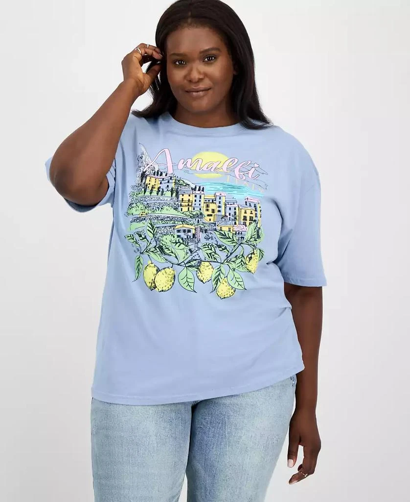 Rebellious One Trendy Plus Size Cotton Short-Sleeve Amalfi Graphic T-Shirt 1