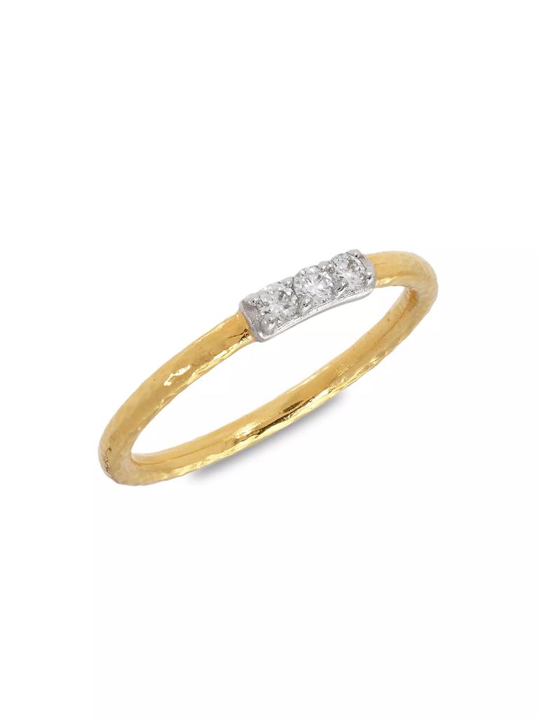 Gurhan Geo 22K Yellow Gold, 18K White Gold & Diamond Ring