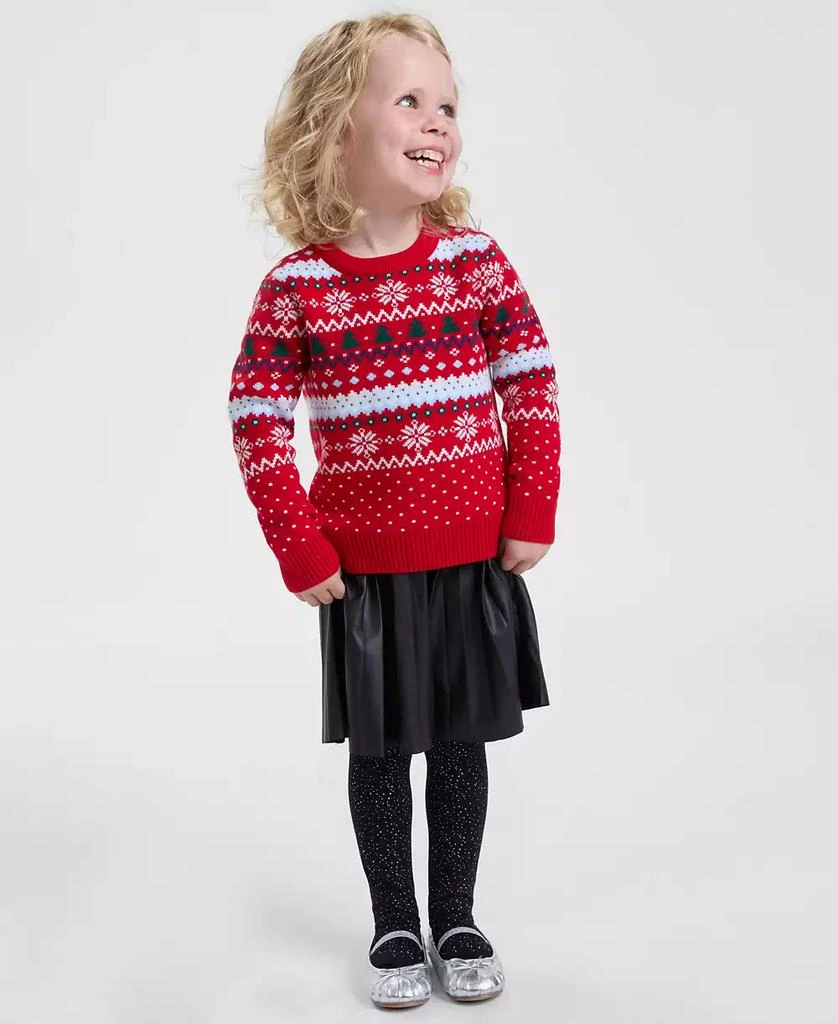 Holiday Lane Toddler Girls Fair Isle Sweater, Macy's Exclusive