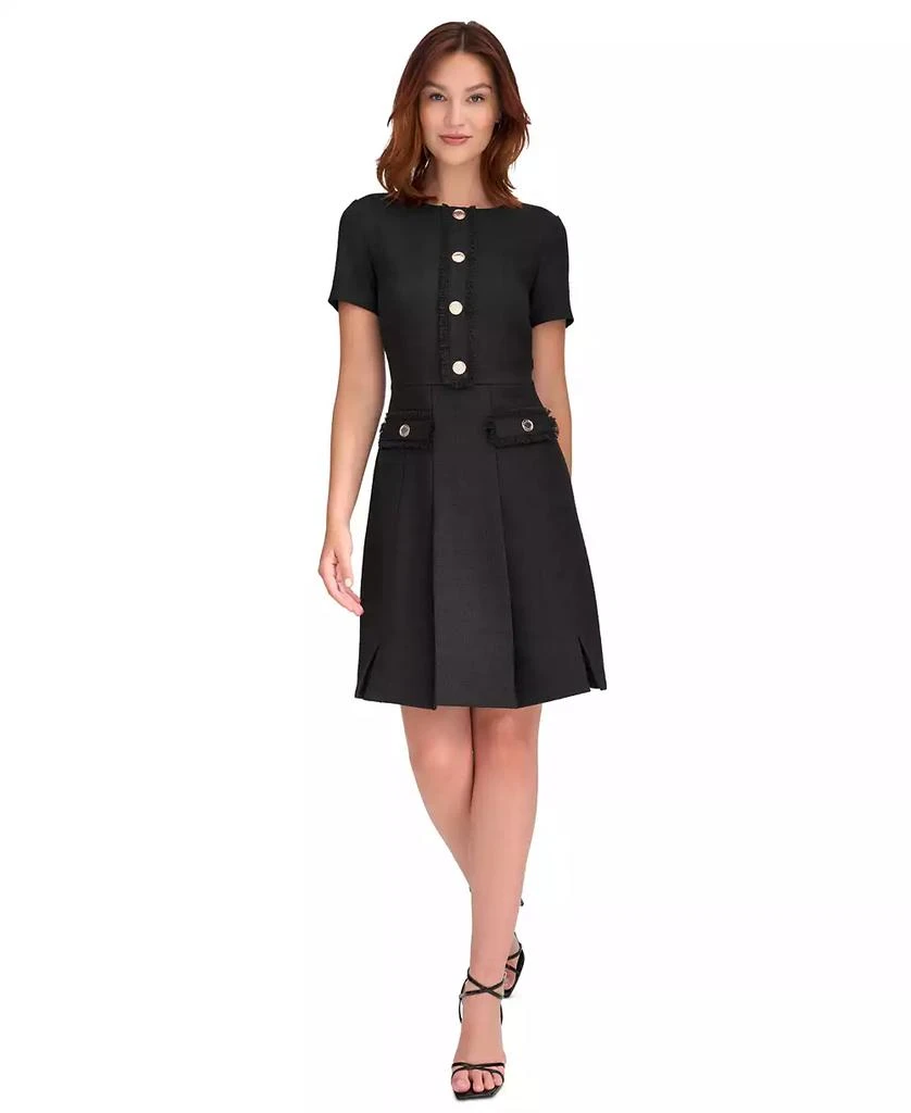 Tommy Hilfiger Women's Round-Neck Fringe-Trim Dress 1