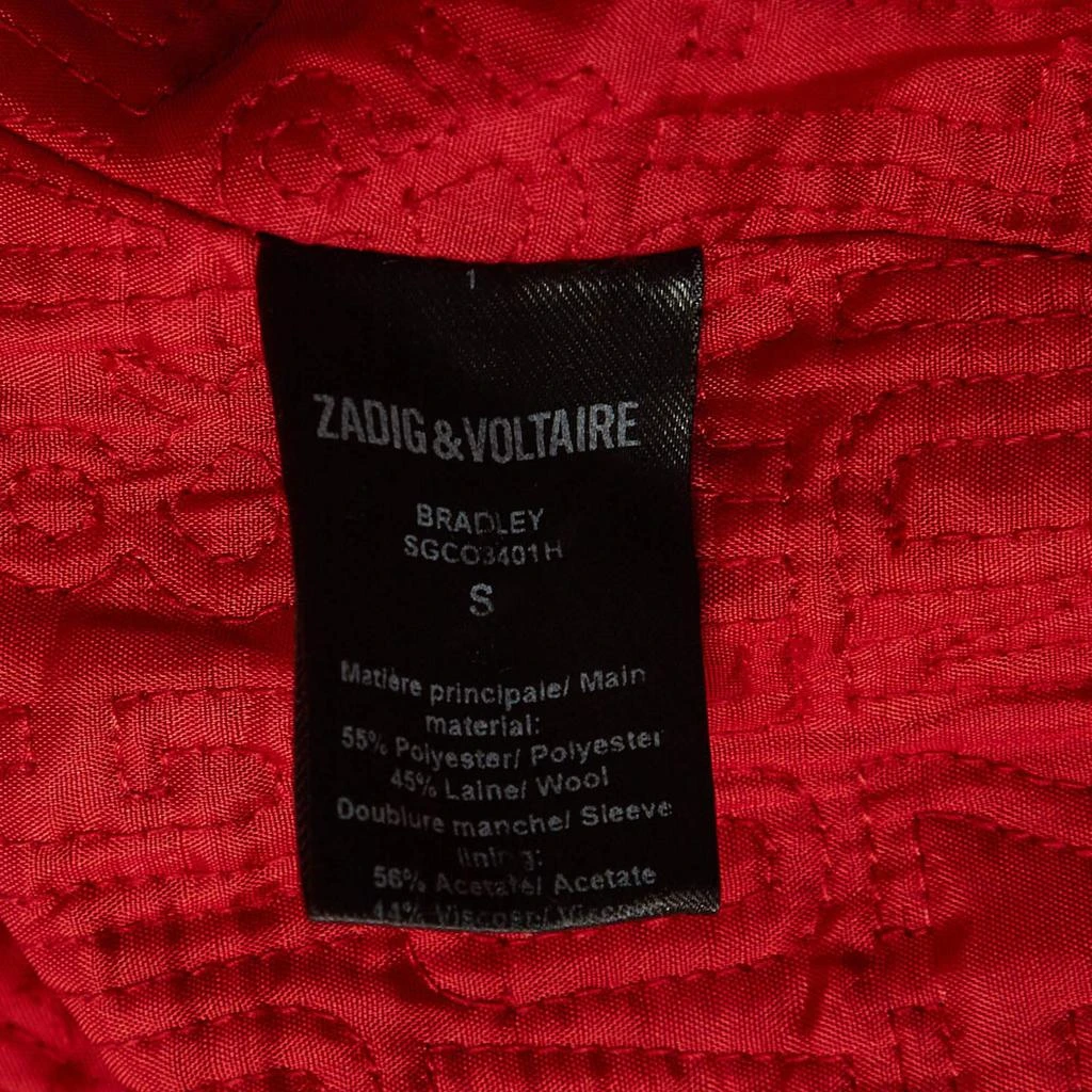 ZADIG & VOLTAIRE Zadig & Voltaire Black Drill Zip-Up Bradley Bomber Jacket S 7