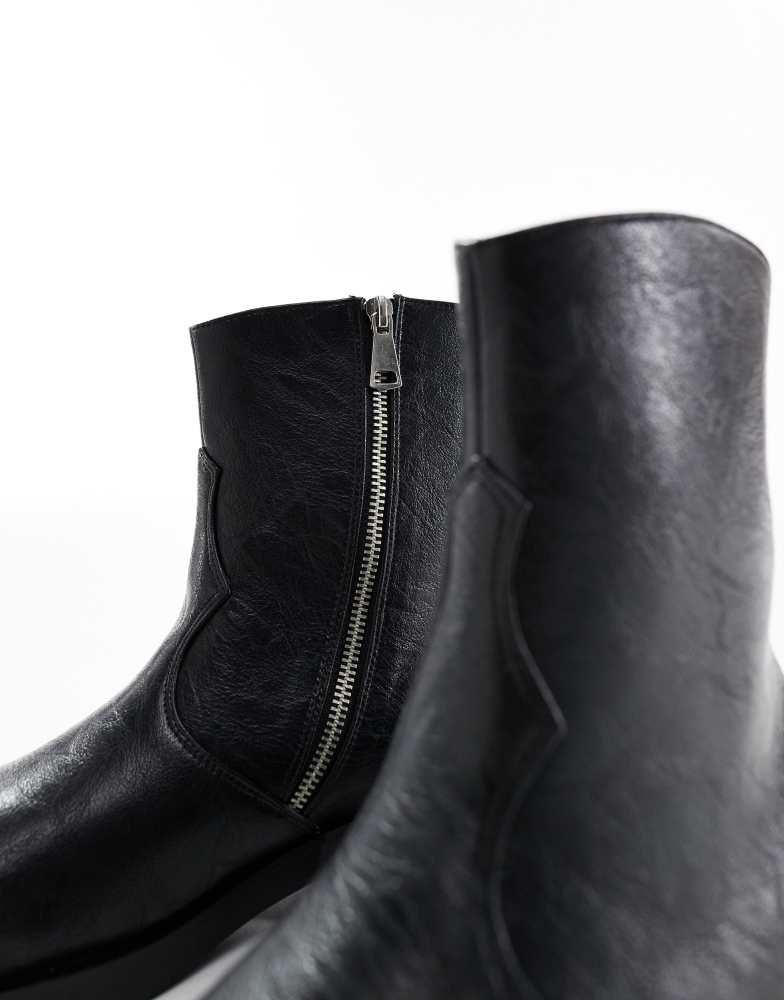Koi Footwear KOI Fateless stacked biker boots in vintage black