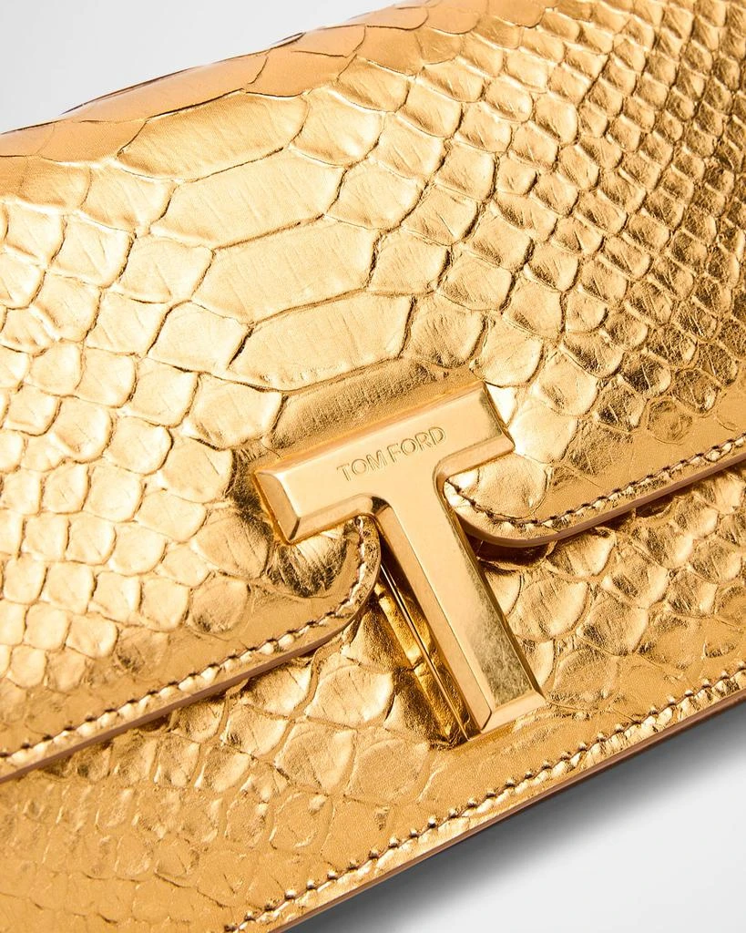 Tom Ford Wallis Metallic Python-Embossed Leather Clutch Bag 7