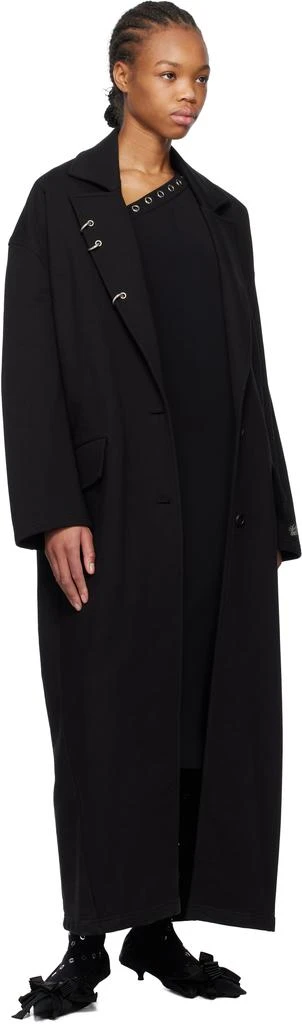 We11done Black Pierced Jersey Coat 4
