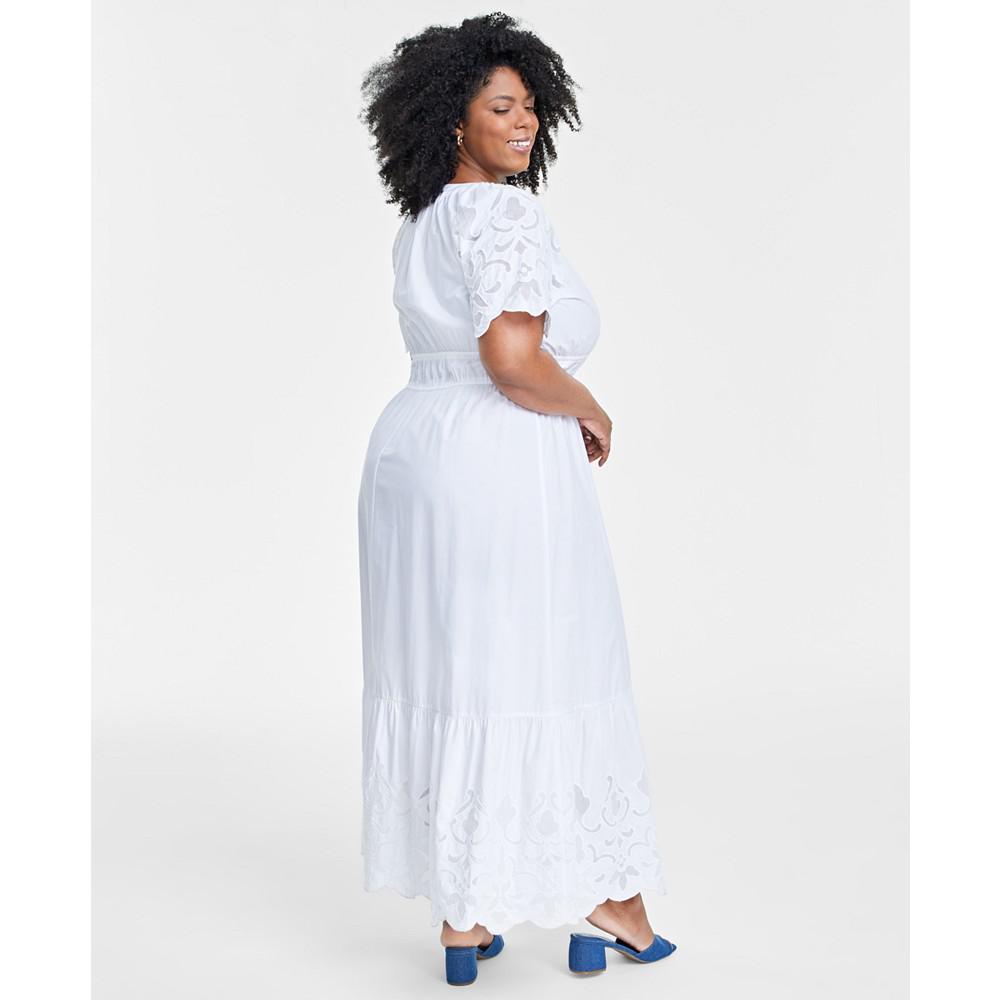 On 34th Trendy Plus Size Lace-Trim Maxi Dress, Created for Macy's