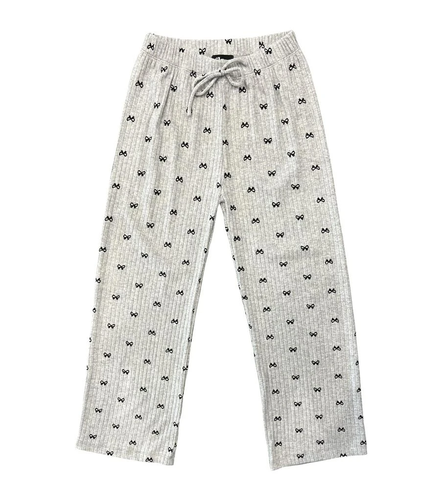 flowers by zoe Flowers By Zoe - Girl
s Ribbed With Bows Lace Trim Lounge Set 3