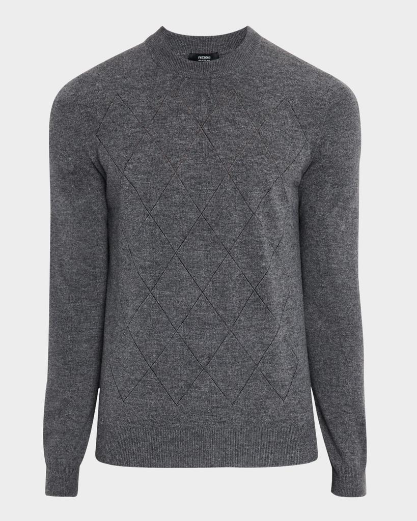 REISS Men's Argyle Wool-Blend Sweater