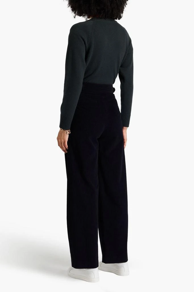 Le 17 Septembre Pleated wool-blend corduroy wide-leg pants 3