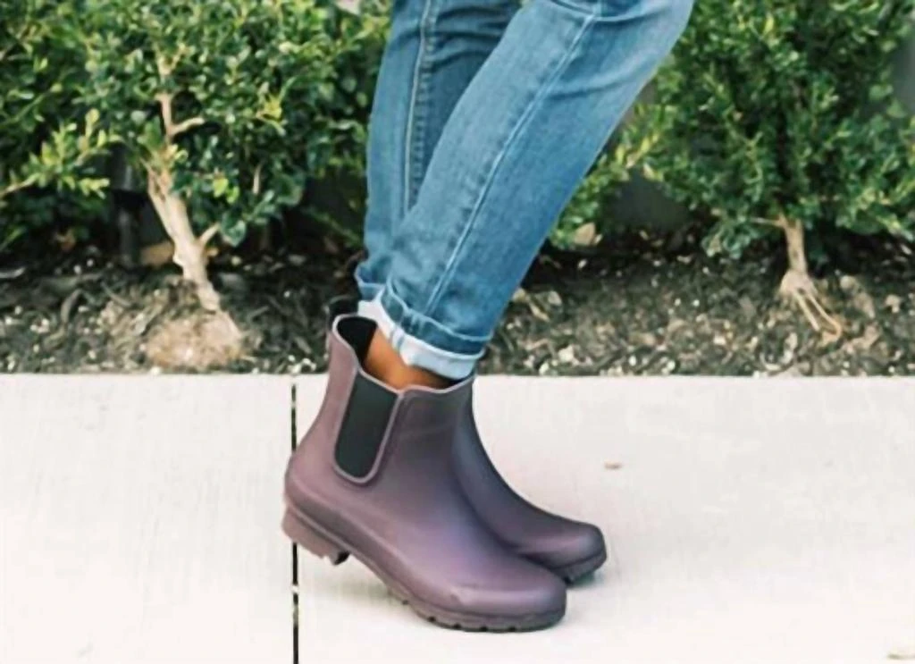 roma Women's Chelsea Rain Boots In Eggplant 3