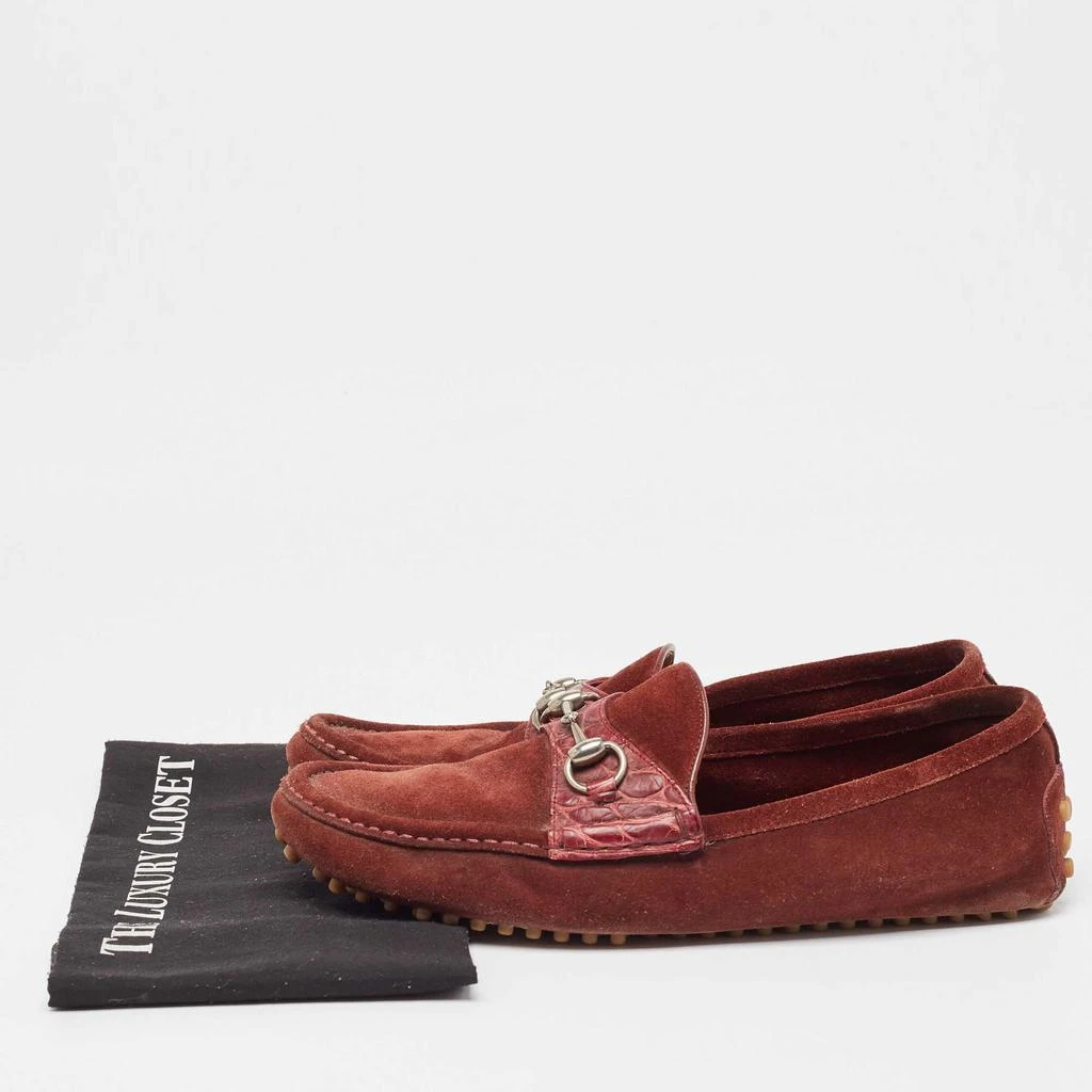 Gucci Gucci Burgundy Suede Slip On Loafers Size 43 9