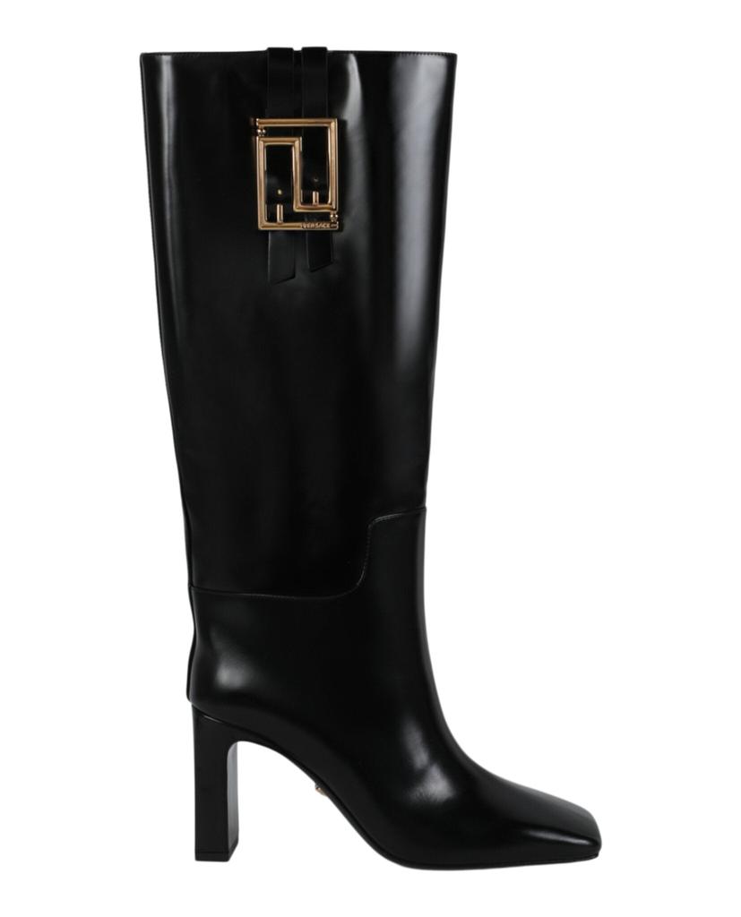 Versace Greca Mid-Calf Leather Boots