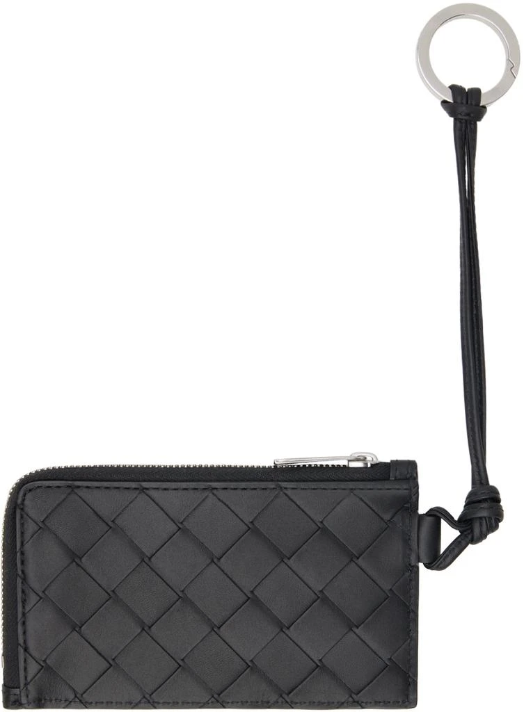 Bottega Veneta Black Intrecciato L-Zippered Card Holder 2
