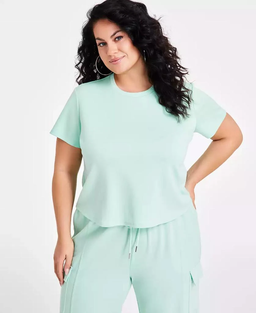 Nina Parker Trendy Plus Size Short-Sleeve Crewneck Tee 1