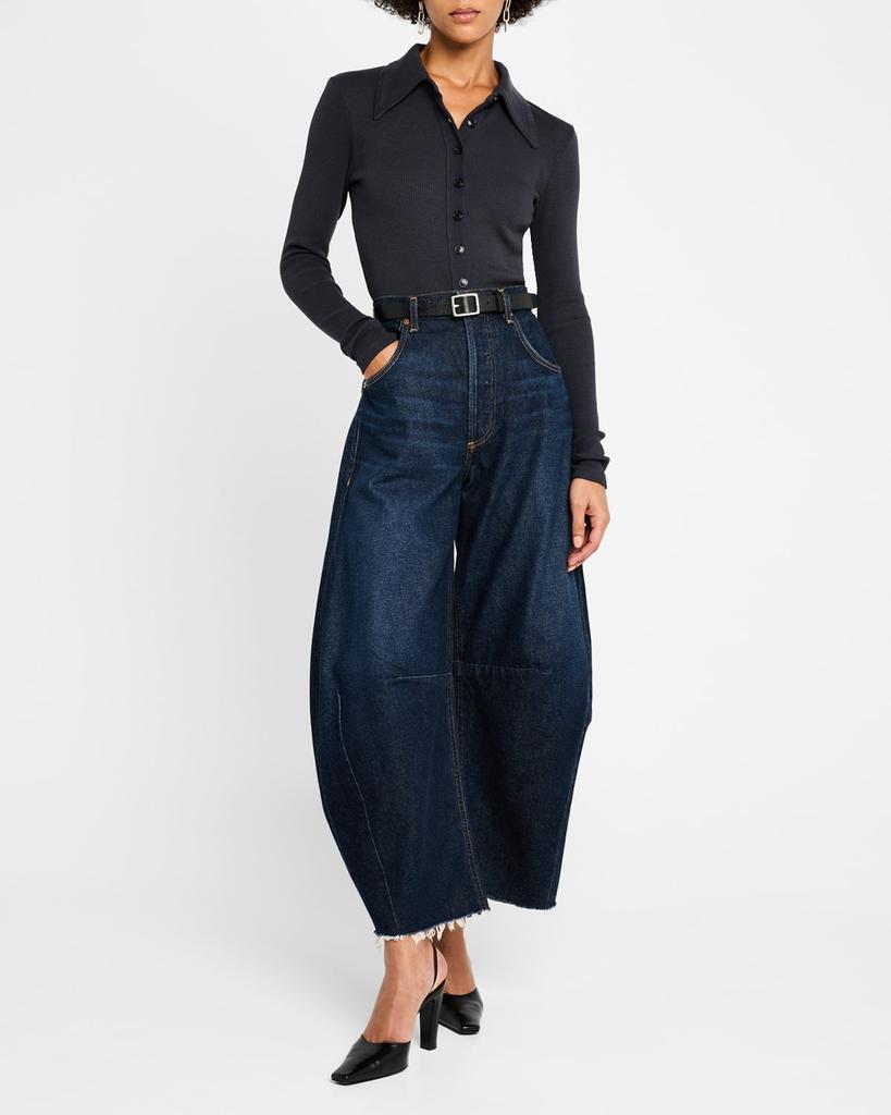 Citizens of Humanity Gila Long-Sleeve Rib Polo Top