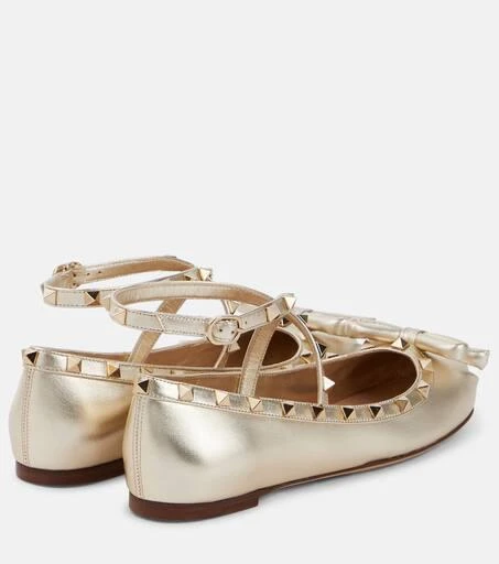 Valentino Rockstud metallic leather ballet flats 3