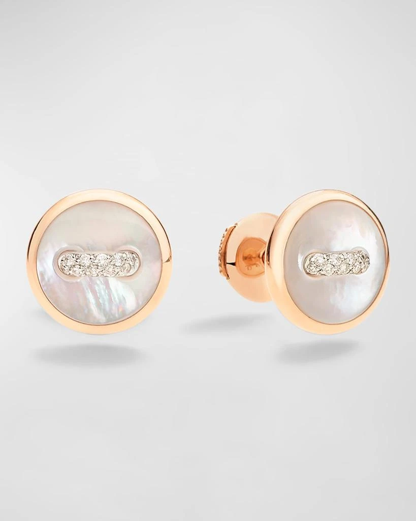 Pomellato 18K Rose Gold Dot Mother of Pearl Earrings 1