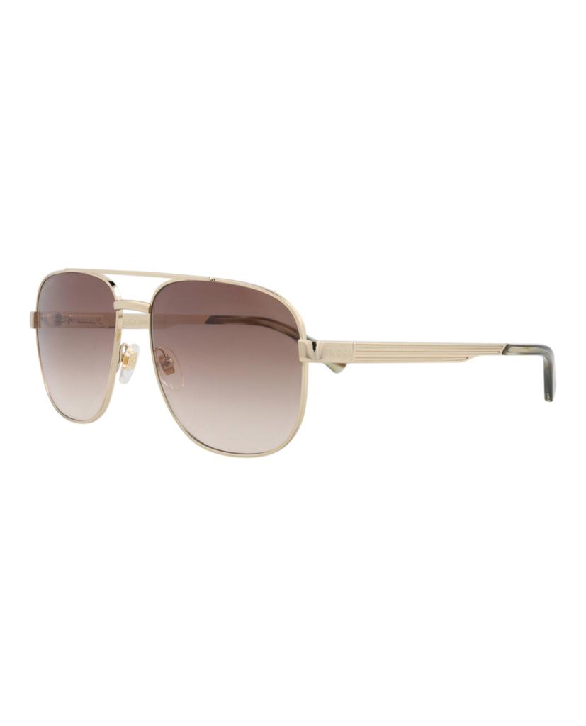 Gucci Aviator-Frame Metal Sunglasses