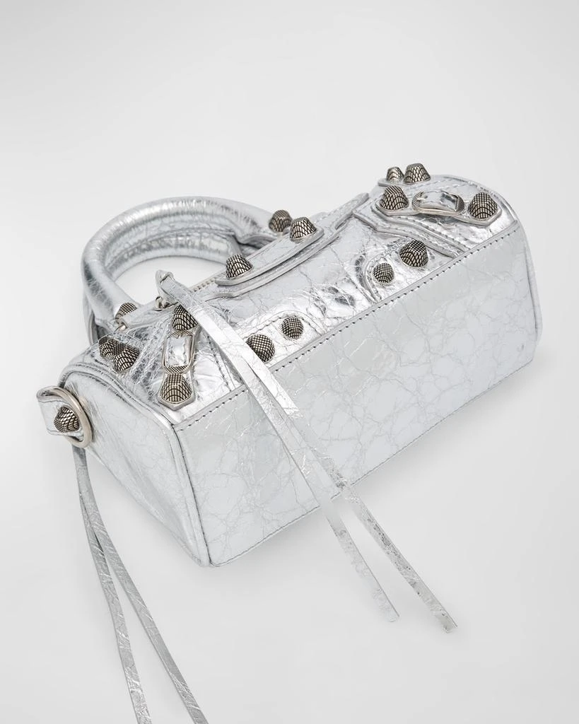 Balenciaga Le Cagole Nano Metallic Leather Top-Handle Bag 7