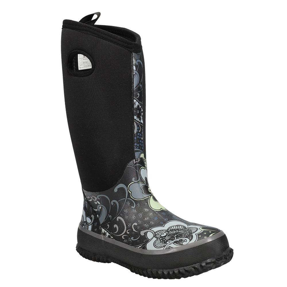 Roper Barnyard 12 Inch Floral Round Toe Rain Boots