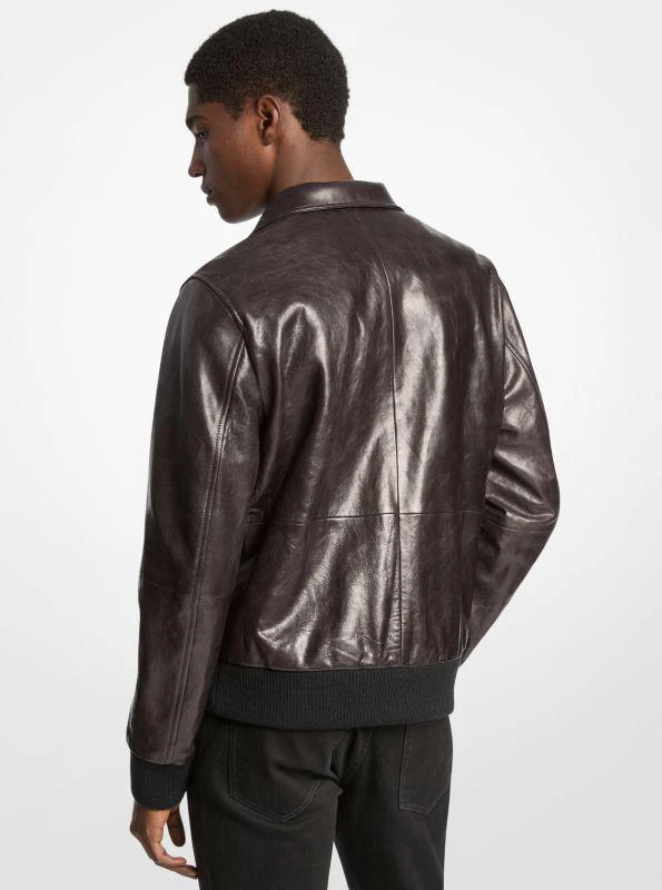 Michael Kors Distressed Leather Harrington Jacket 2