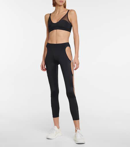 Adam Selman Crystal Cutout high-rise leggings