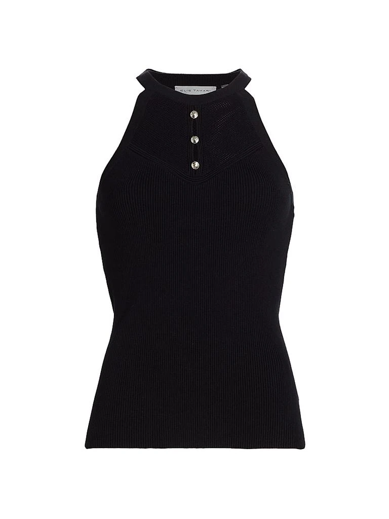 Tahari Jylian Halter Neck Knit Top 1