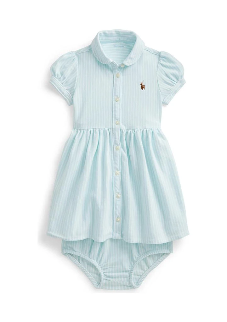 Ralph Lauren Baby Girls Striped Knit Oxford Dress